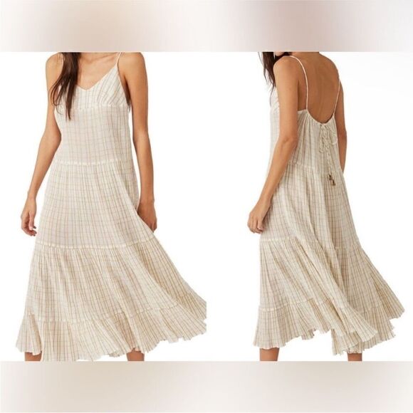 Free People NWT Marigold Maxi Dress in Ivory Combo Size Small - Picture 1 of 12